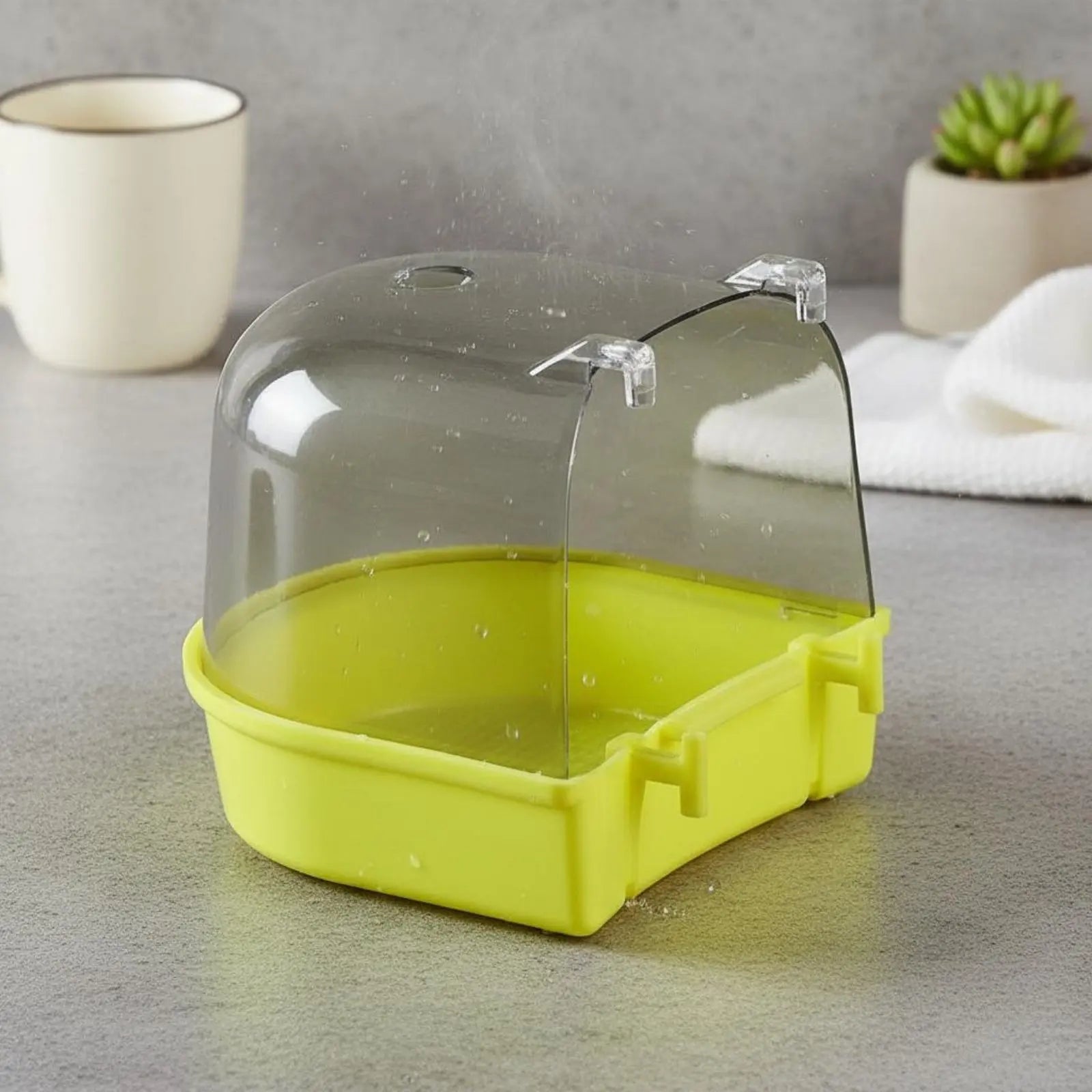 Bird Bathing Box Easy to Install Bird Shower Box Enclosure Accessory Non Pet Supply Removable Drawer