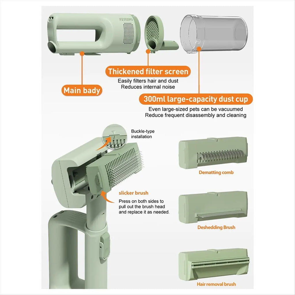 *Great Pet Grooming Vacuum for Dogs, Cat Grooming Supplies, Vacuum Pet Hair Remover Tool for Shedding Dematting Comb Kit