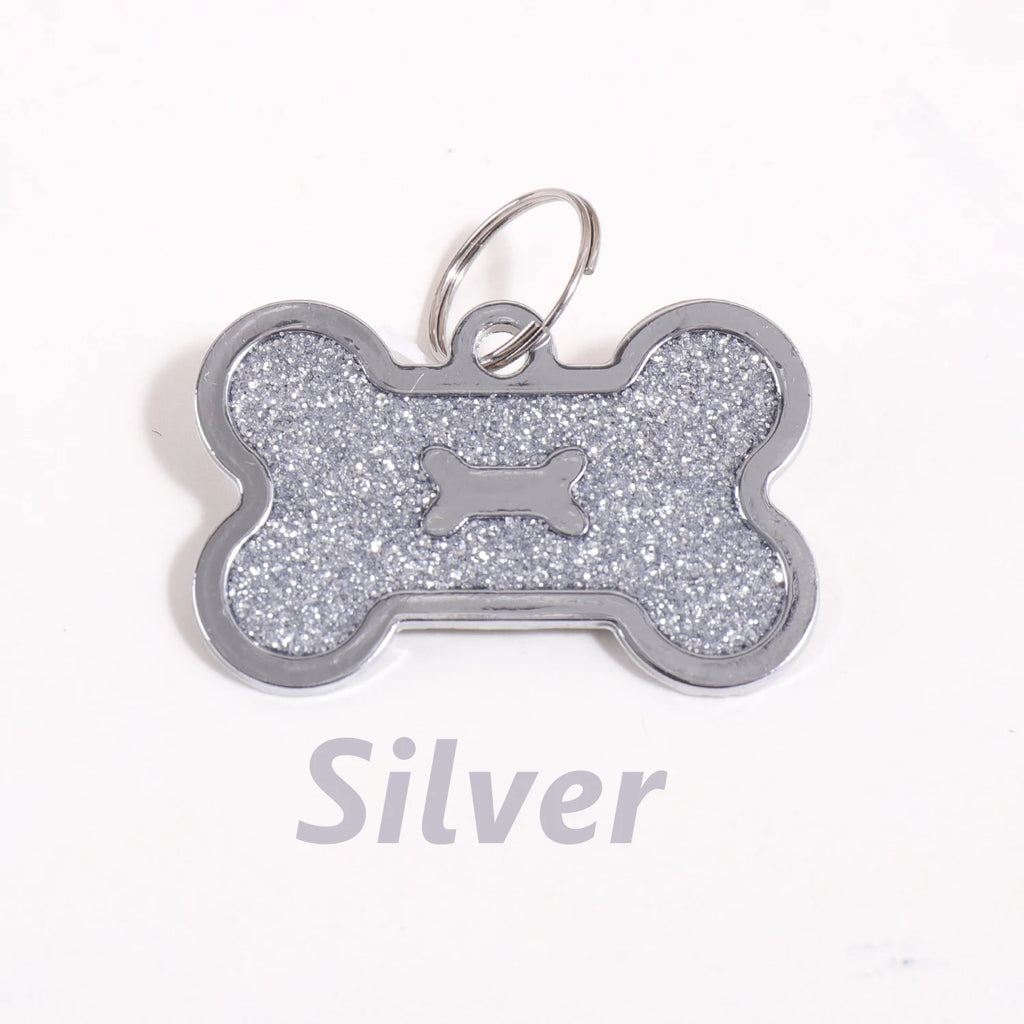 Glitter Custom Text Dog Tags Customized Name Dog ID Tag Laser Engraving Text Number Collar Pendant Personalized Name Pets ID Tag