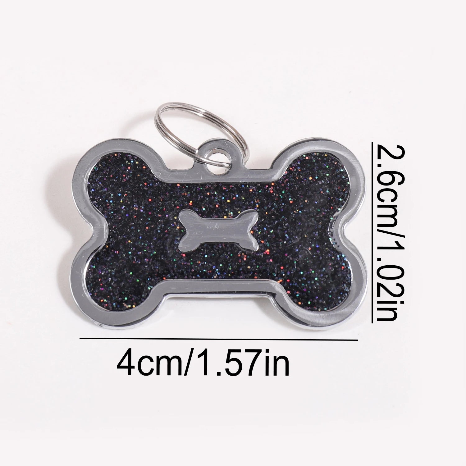 Glitter Custom Text Dog Tags Customized Name Dog ID Tag Laser Engraving Text Number Collar Pendant Personalized Name Pets ID Tag