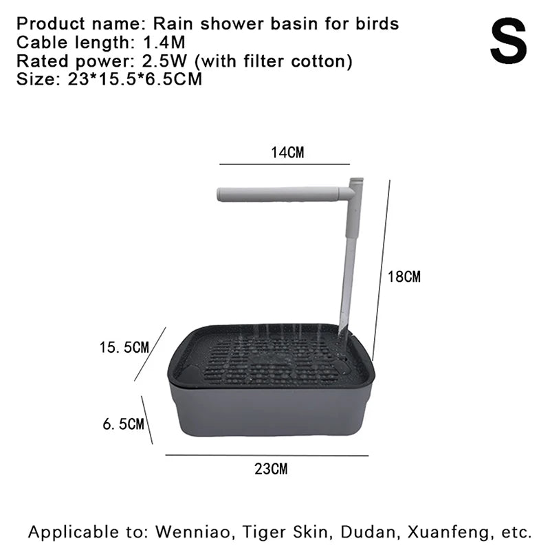 New Sale 2026 Automatic Parrot Bird Bath Tub USB Electric Pet Circulating Water Bathtub Shower Fountain Pet Supplies