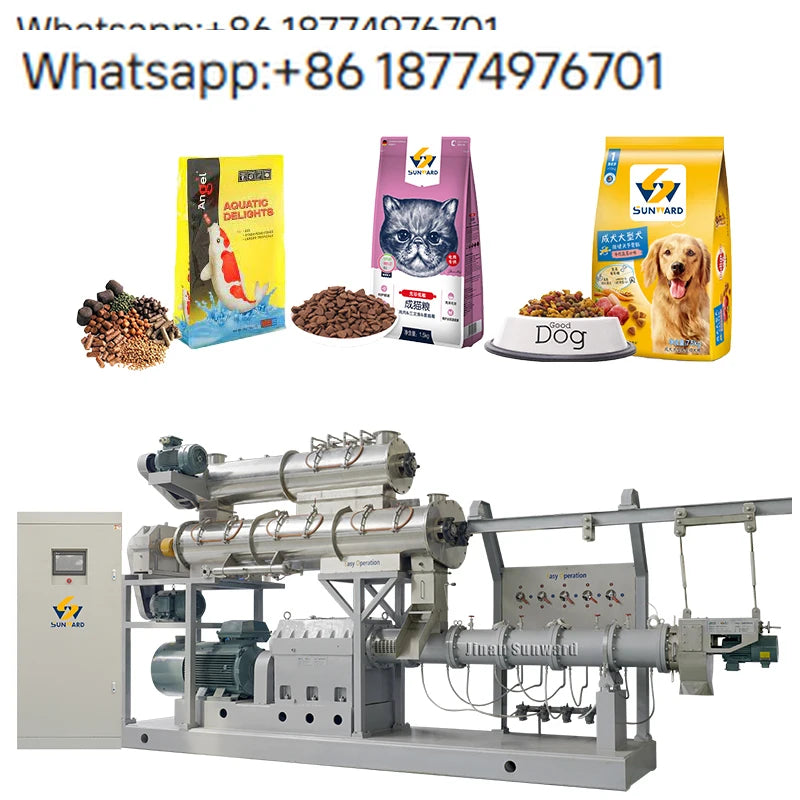 2026 High Quality Twin Screw Dry Dog & Cat Food Extruder Plant Full Automatic Pet Food Production Line