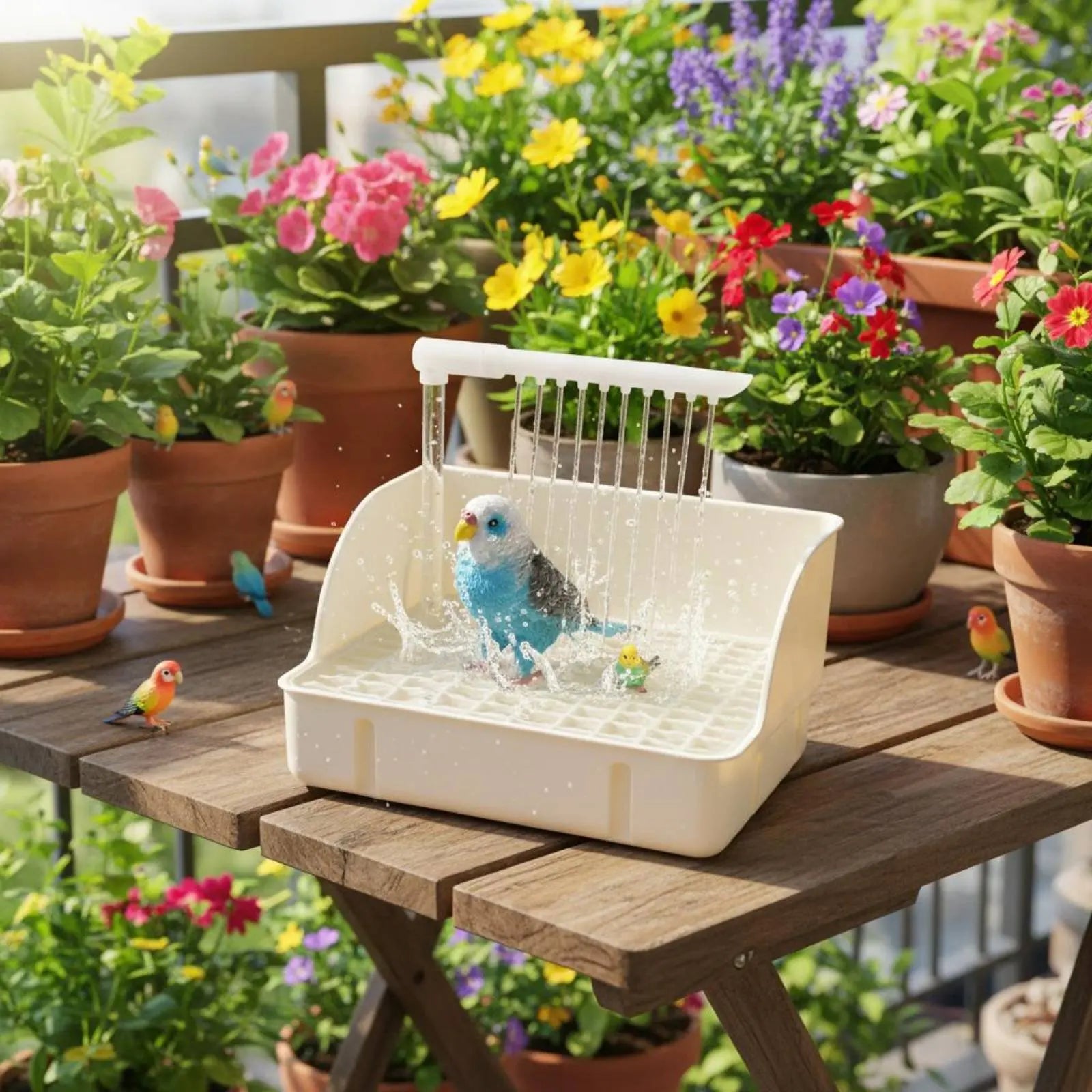 Automatic Avian Shower Easy to Clean Parrot Bathing Tub Electric Avian Water Feature Energy Saving Pet Supplies for Indoor