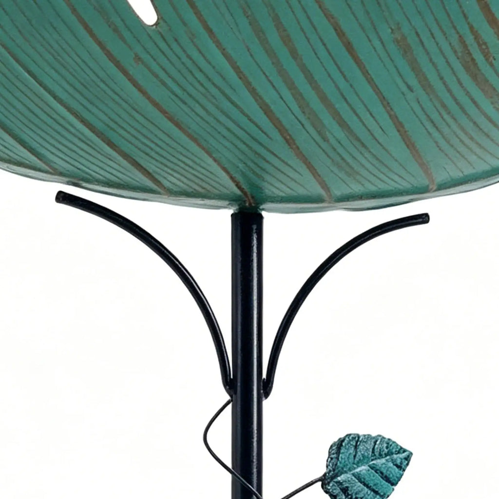 Bird Bath For Outside Stable Leave Shape Feeding Bowl Birdbaths Metal Bird Water Feeder For Pet Aviary Finch Monk Parrots Home