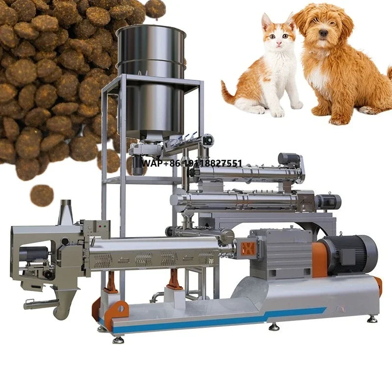 Fully Automatic Carbon Steel or Stainless Steel Pet Food Make Machine and Production Line Fast Production and Fast Delivery