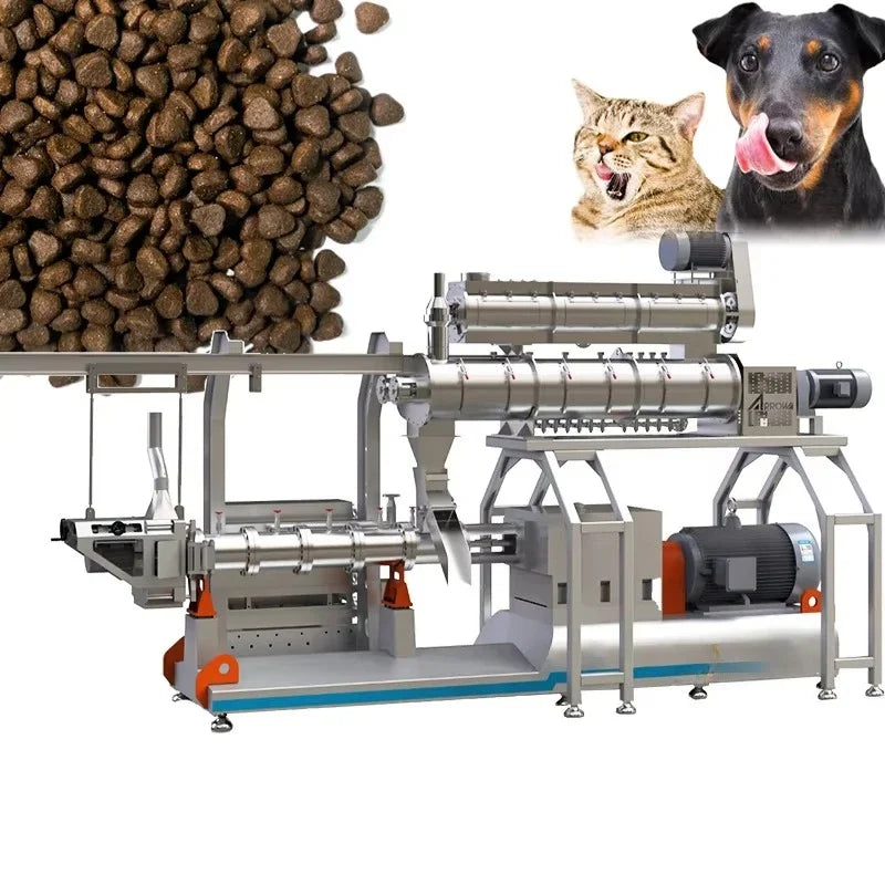 Fully Automatic Carbon Steel or Stainless Steel Pet Food Make Machine and Production Line Fast Production and Fast Delivery