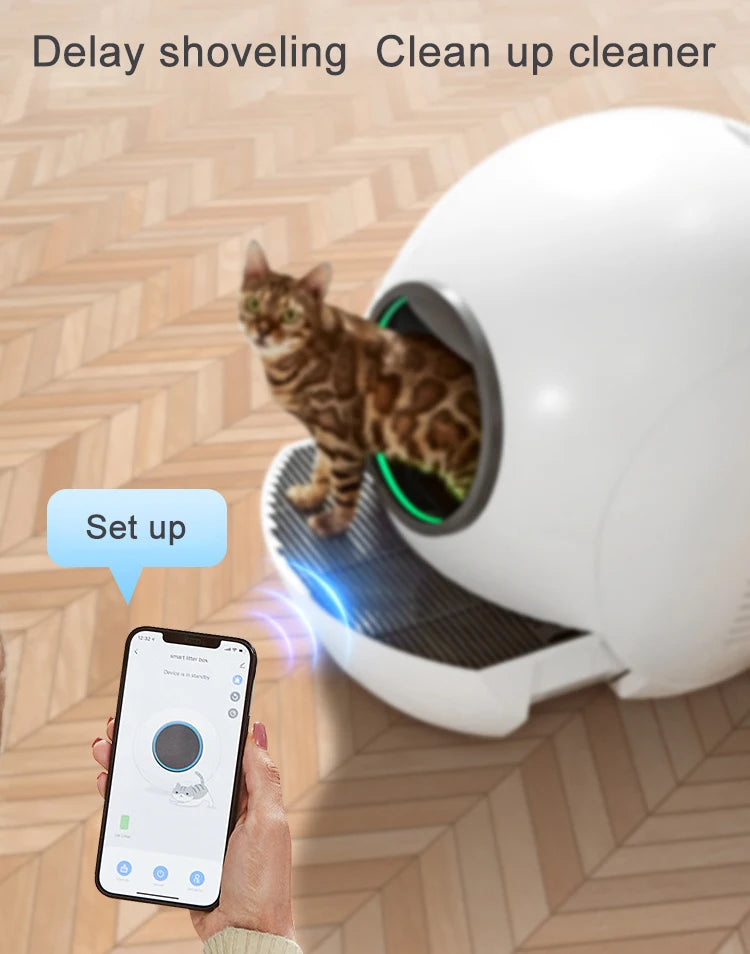Self-cleaning Smart Pet Automated Robot Cat Box for Cats Auto Electric Cat Toilet APP