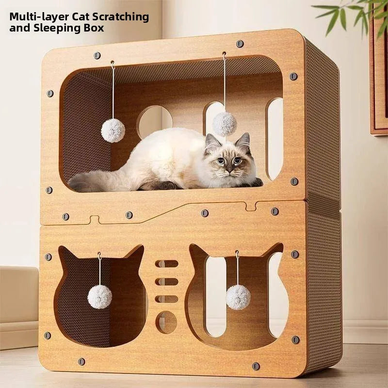 Three-layer  Scratching Board Durable Anti-scratch Non-shedding  Toy Pet Supplies  House Interactive Pet Products