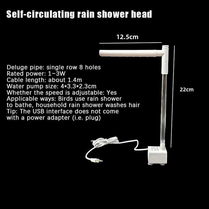 New Sale 2026 Automatic Parrot Bird Bath Tub USB Electric Pet Circulating Water Bathtub Shower Fountain Pet Supplies