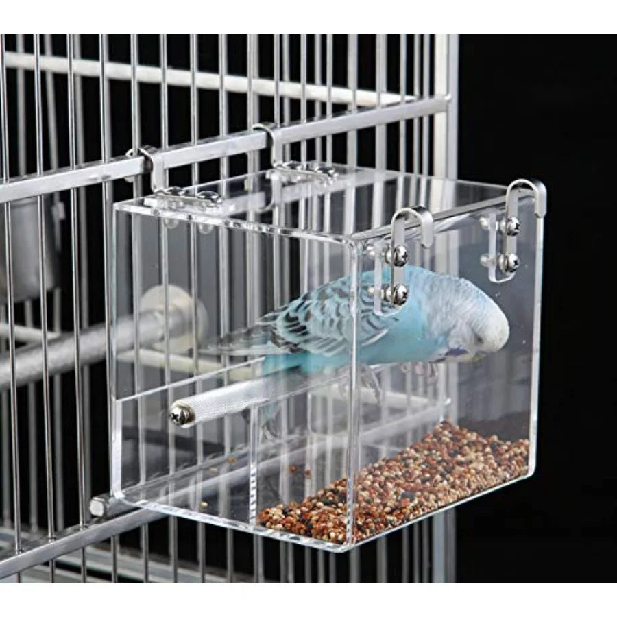 【Spot goods】Automatic Bird Feeder No Mess Bird Cage Pet Feeder Seed Food Container for Parakeet Canary Cockatiel Parrot Finch C