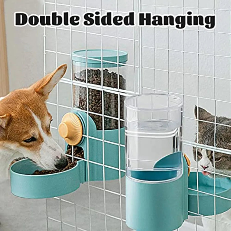 【Spot goods】35oz Hanging Automatic Food Water Dispenser Gravity Pet Auto Feeder Waterer Set for Rabbit Cat Dog Chinchilla Ferre