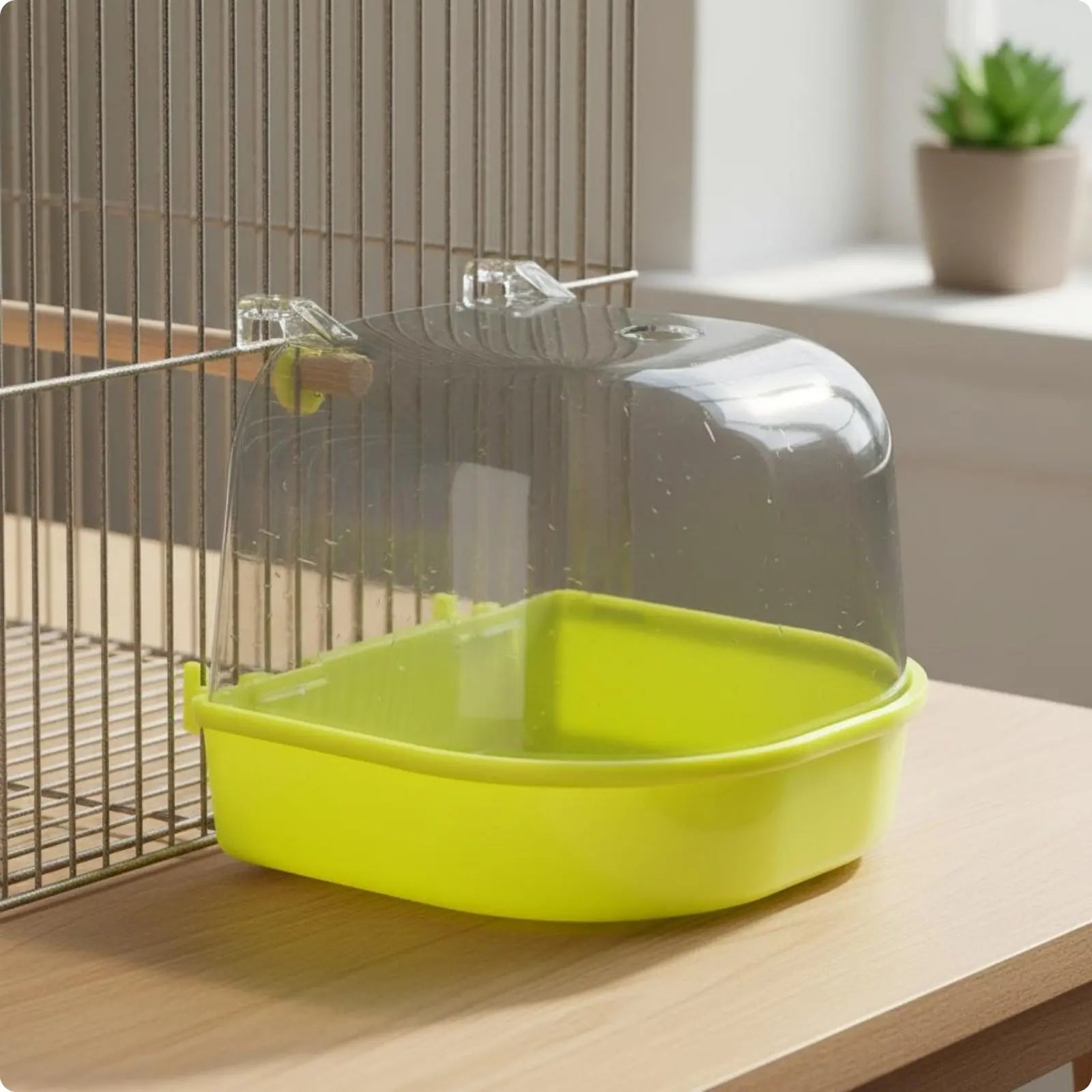 Bird Bathing Box Easy to Install Bird Shower Box Enclosure Accessory Non Pet Supply Removable Drawer