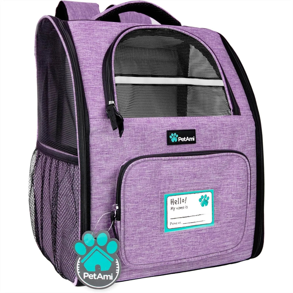 Dog Backpack Carrier for Small Large Cat Pet Puppy, Ventilated Hiking Travel Bag, Airline Approved, Camping Biking Up to 18lbs