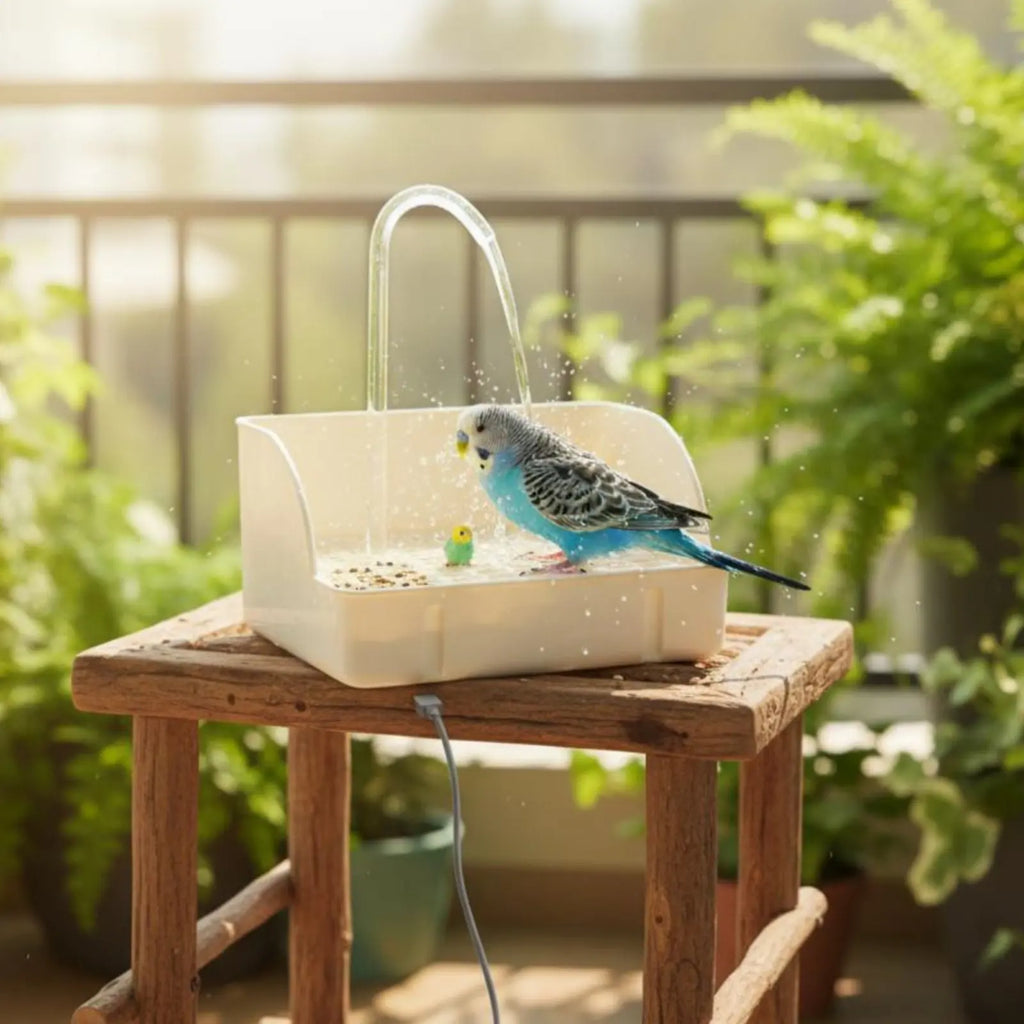 Automatic Avian Shower Easy to Clean Parrot Bathing Tub Electric Avian Water Feature Energy Saving Pet Supplies for Indoor