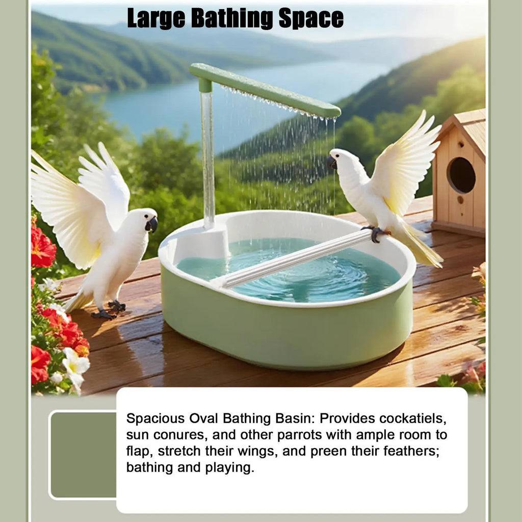 Automatic Bird Bath Pet Parrot USB Powered Bathtub Parrot Bath For Cage Indoor Parakeet Parrot Finch Cockatiel Conure Lovebird