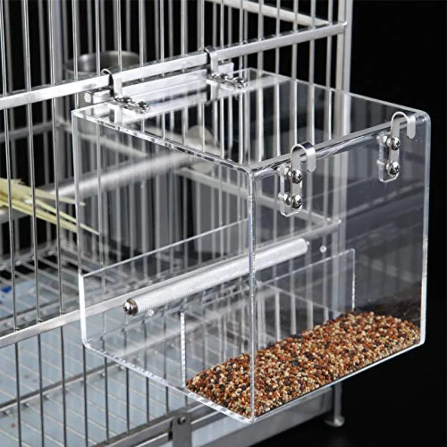 【Spot goods】Automatic Bird Feeder No Mess Bird Cage Pet Feeder Seed Food Container for Parakeet Canary Cockatiel Parrot Finch C