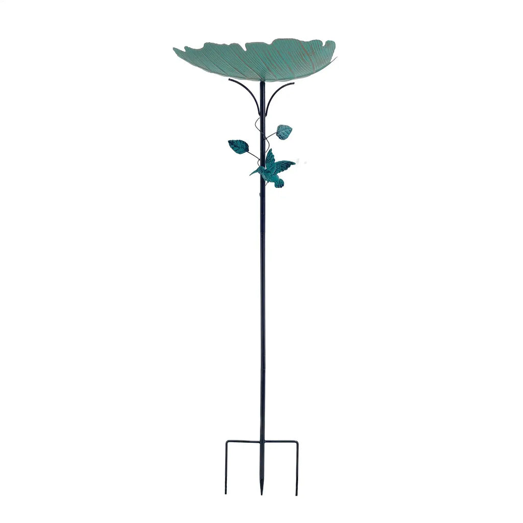 Bird Bath For Outside Stable Leave Shape Feeding Bowl Birdbaths Metal Bird Water Feeder For Pet Aviary Finch Monk Parrots Home