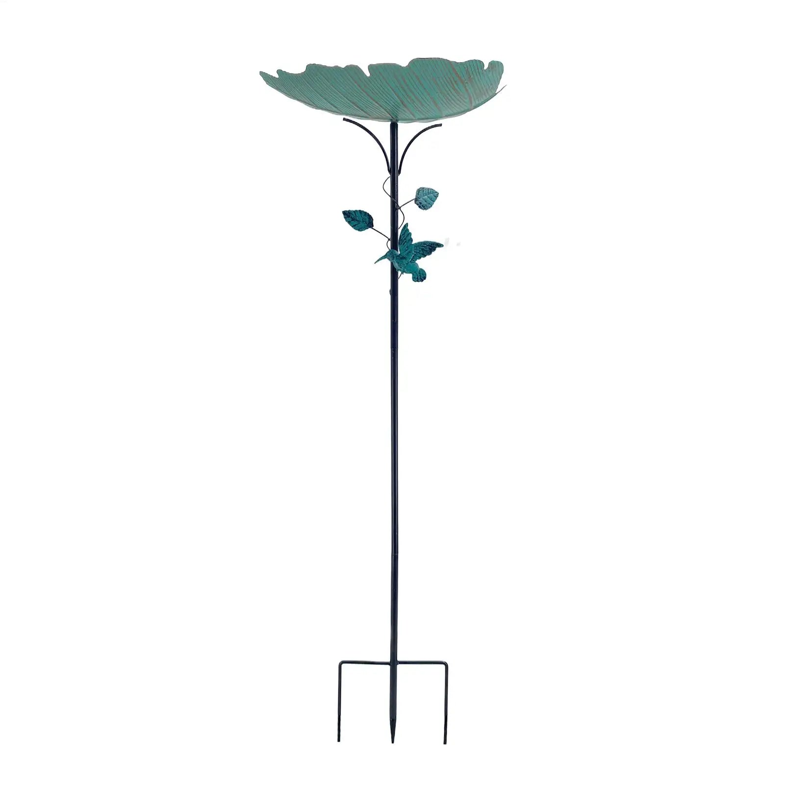 Bird Bath For Outside Stable Leave Shape Feeding Bowl Birdbaths Metal Bird Water Feeder For Pet Aviary Finch Monk Parrots Home