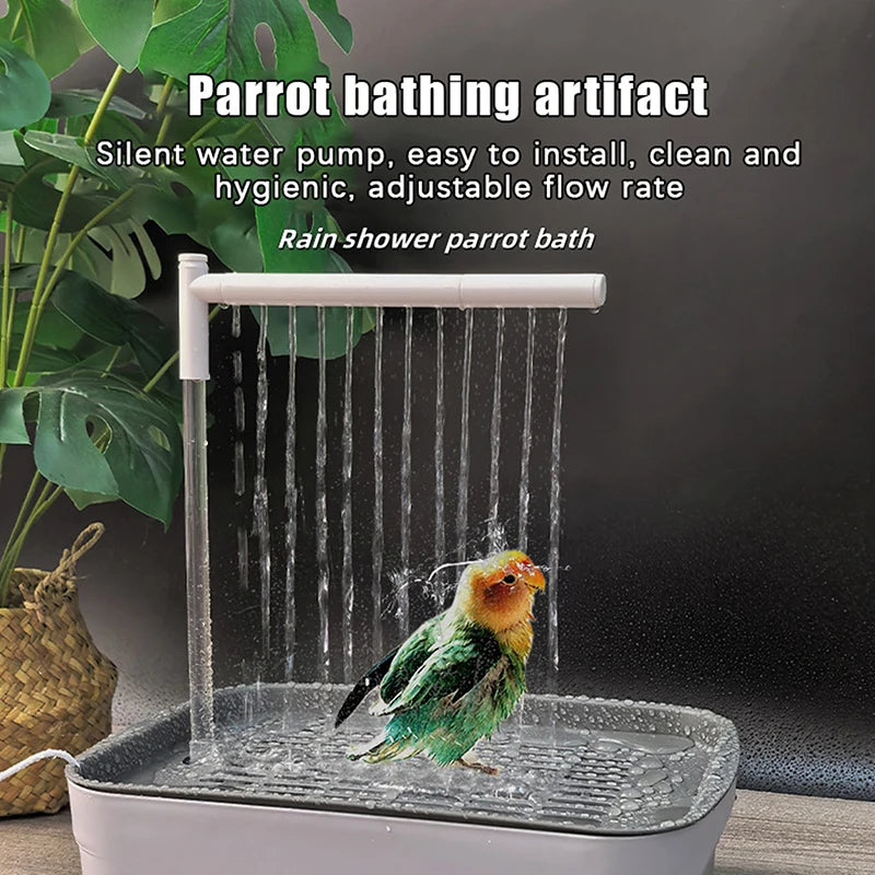 New Sale 2026 Automatic Parrot Bird Bath Tub USB Electric Pet Circulating Water Bathtub Shower Fountain Pet Supplies