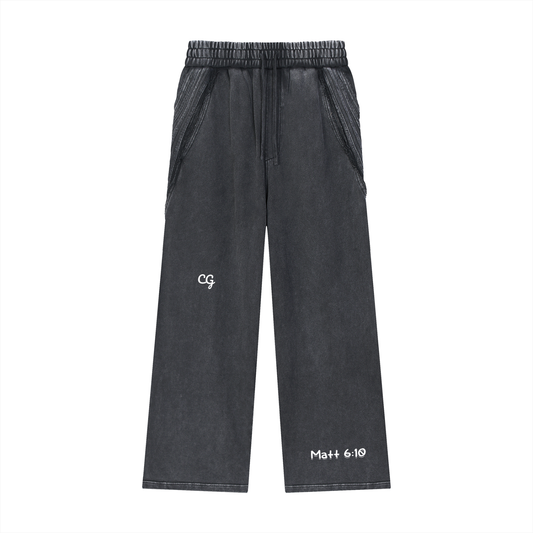 Chosen Generation Snow Washed Tape Raw Edge Sweatpants