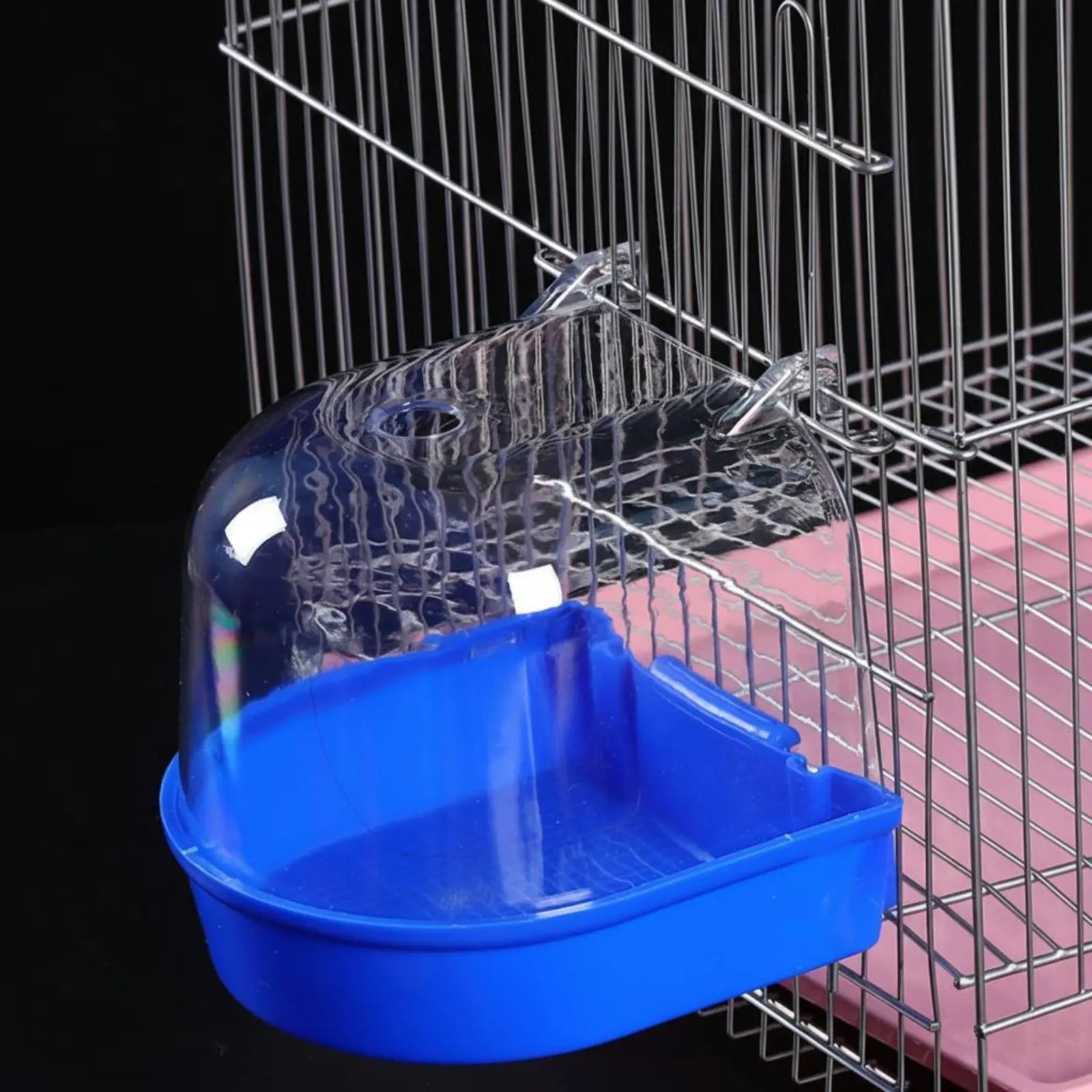 Bird Bathing Box Easy to Install Bird Shower Box Enclosure Accessory Non Pet Supply Removable Drawer