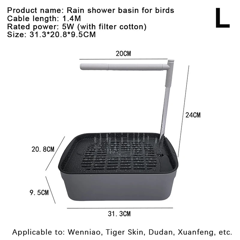 New Sale 2026 Automatic Parrot Bird Bath Tub USB Electric Pet Circulating Water Bathtub Shower Fountain Pet Supplies