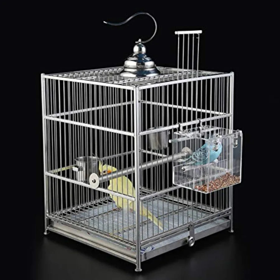 【Spot goods】Automatic Bird Feeder No Mess Bird Cage Pet Feeder Seed Food Container for Parakeet Canary Cockatiel Parrot Finch C