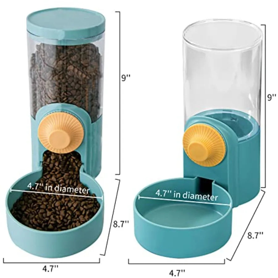 【Spot goods】35oz Hanging Automatic Food Water Dispenser Gravity Pet Auto Feeder Waterer Set for Rabbit Cat Dog Chinchilla Ferre
