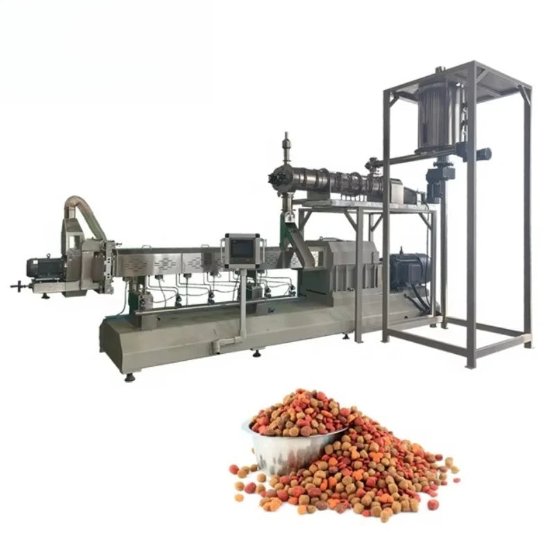 Full Automatic Pet Food Production Line Cat Kibble Dry Dog Food Pellet Processing Extruder Making Machine