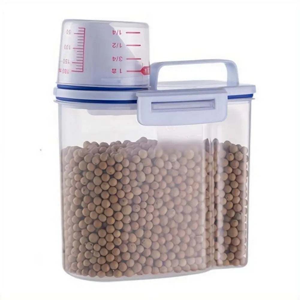 Plastic Pet Food Storage Container with Measuring Cup Durable, Large Capacity, Easy Clean Dry Airtight Pet Food Storage Bin