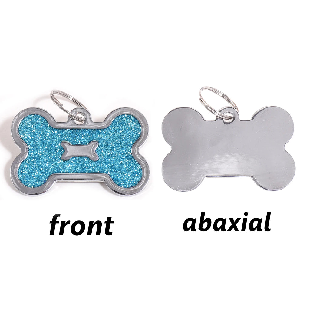 Glitter Custom Text Dog Tags Customized Name Dog ID Tag Laser Engraving Text Number Collar Pendant Personalized Name Pets ID Tag